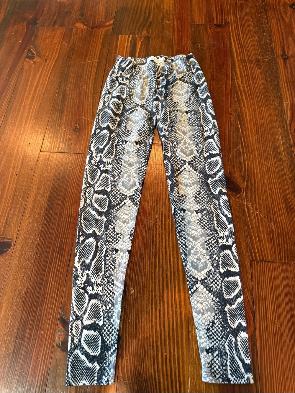 Planet Gold Black & White Snake Print Leggings